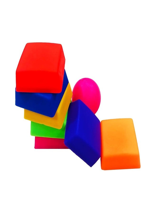 Spocco | Lagori/Pitthu/Sitoliya Game Set - Indian Traditional Outdoor Game for Kids | 7 Plastic Tiles & 1 Ball | Multi-Color, Traditional Indian Game Set for Kids | LP-100 - Image 1